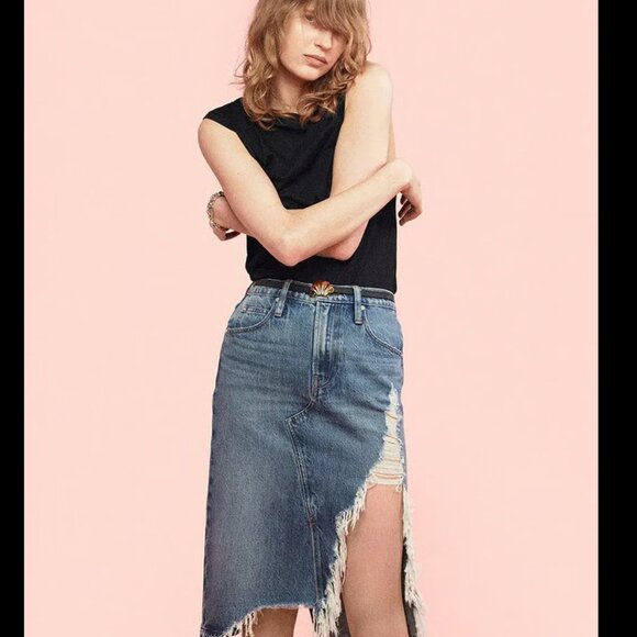 Frame Denim Dresses & Skirts - FRAME DECONSTRUCTED FRAY HEM SKIRT Salem Size 27